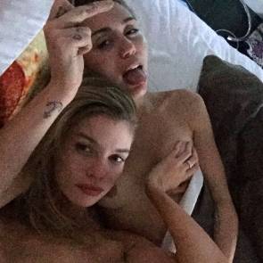 Miley Cyrus nude in bed
