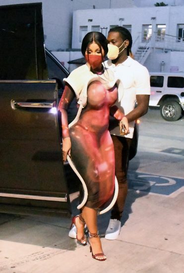 Cardi B nude porn ass tits pussy red dress see through sexy ScandalPlanet 12