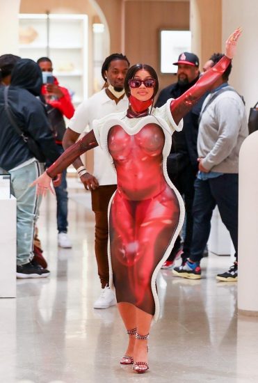 Cardi B nude porn ass tits pussy red dress see through sexy ScandalPlanet 14