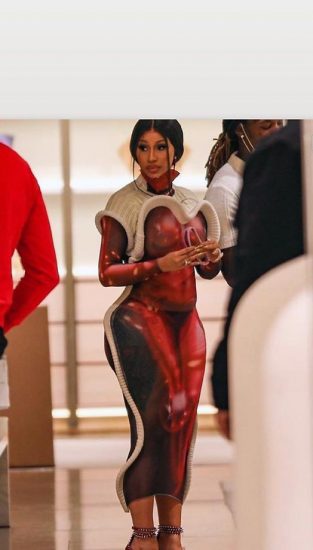 Cardi B nude porn ass tits pussy red dress see through sexy ScandalPlanet 4