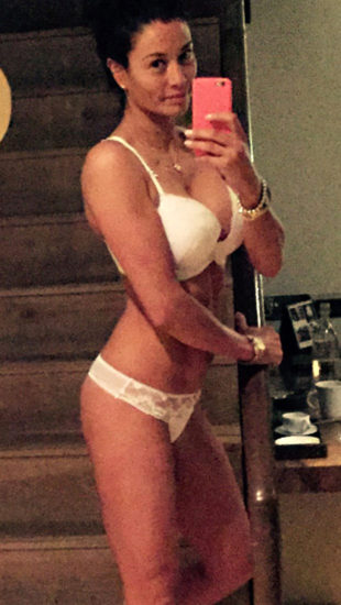 Melanie Sykes sexy in white lingerie