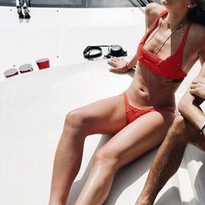 Charissa Thompson sexy in red bikini