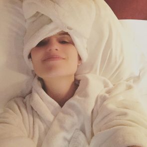 Dianna Agron in bed