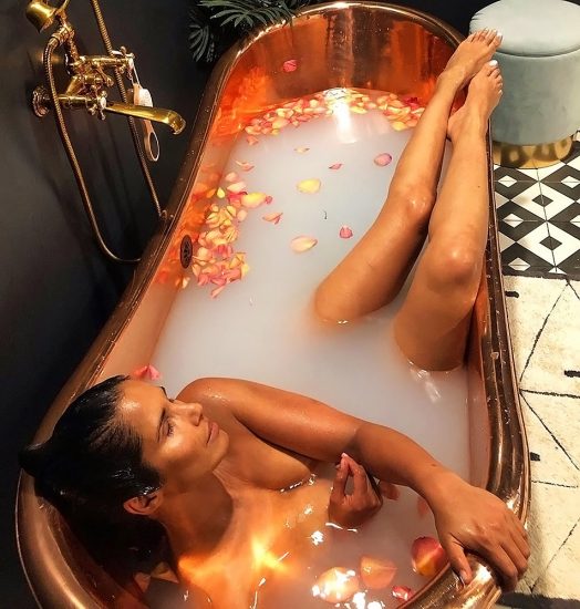 Padma Lakshmi naked in bathtub