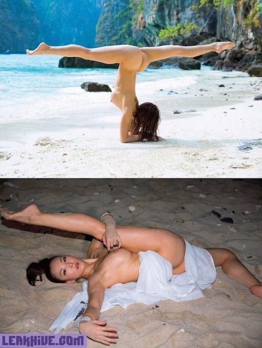 Risa Izumi modelo japonesa que hace gimnasia desnuda 31