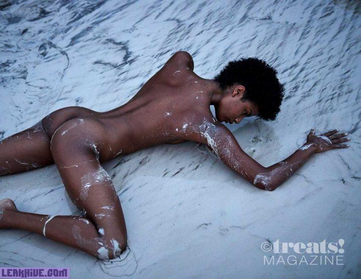 Ebonee Davis hermosa modelo desnuda para treats Magazine 4