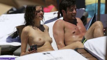 Marta Ortiz Spanish model showing her tits on the beach
