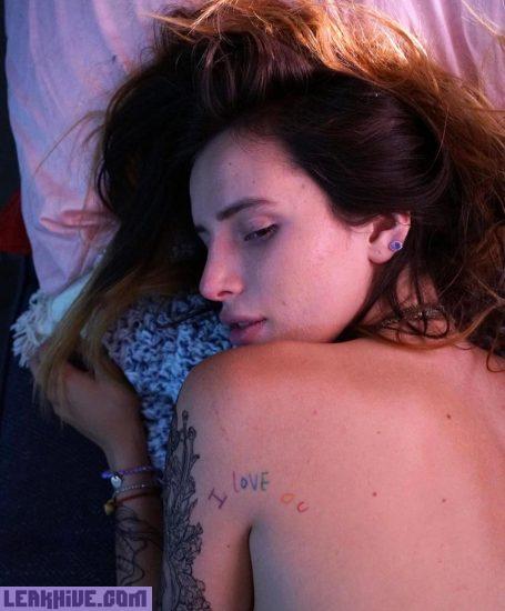 Bella Thorne nude in bed from back