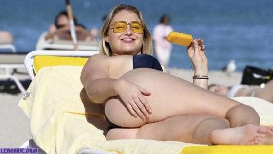 Iskra Lawrence very hot on the beach